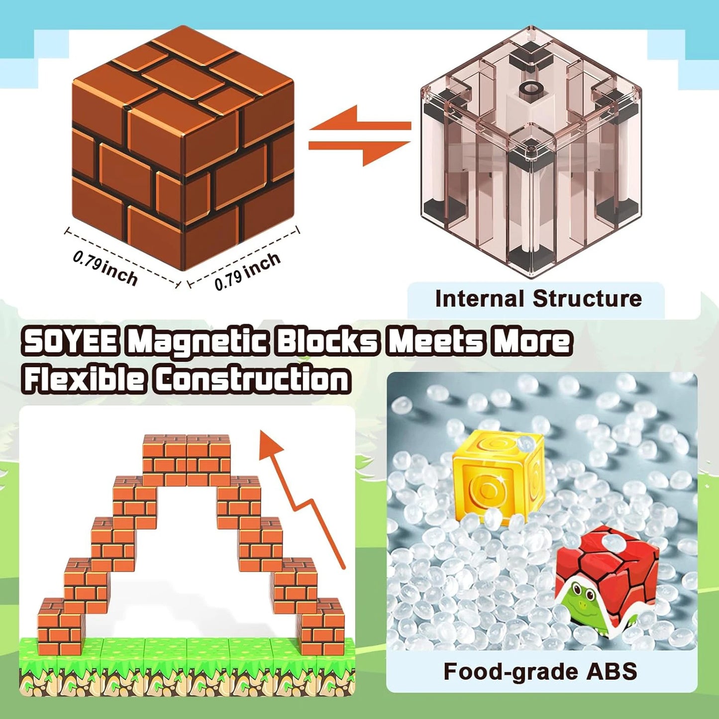 Coffret 192 Pièces – Blocs de Construction Magnétiques Mine Magnet World