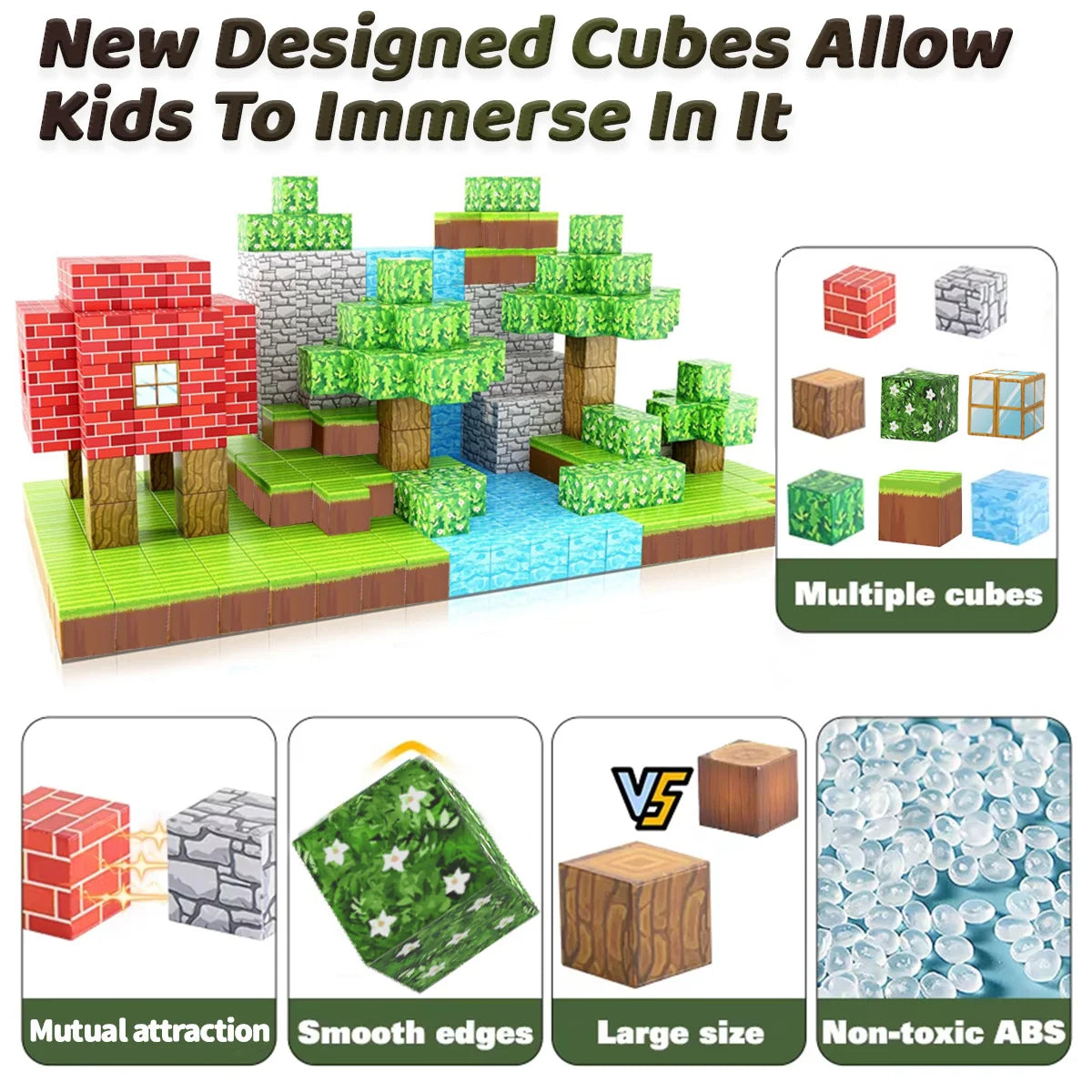 Blocs de Construction Magnétiques – Jeu STEM & Sensoriel Mine World