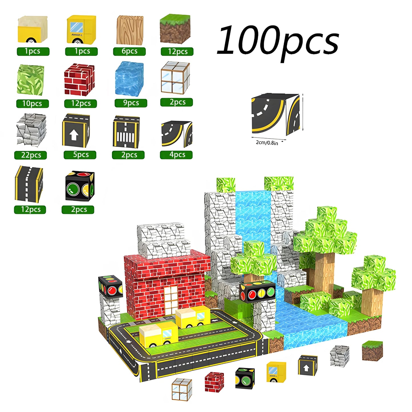 Coffret 192 Pièces – Blocs de Construction Magnétiques Mine Magnet World