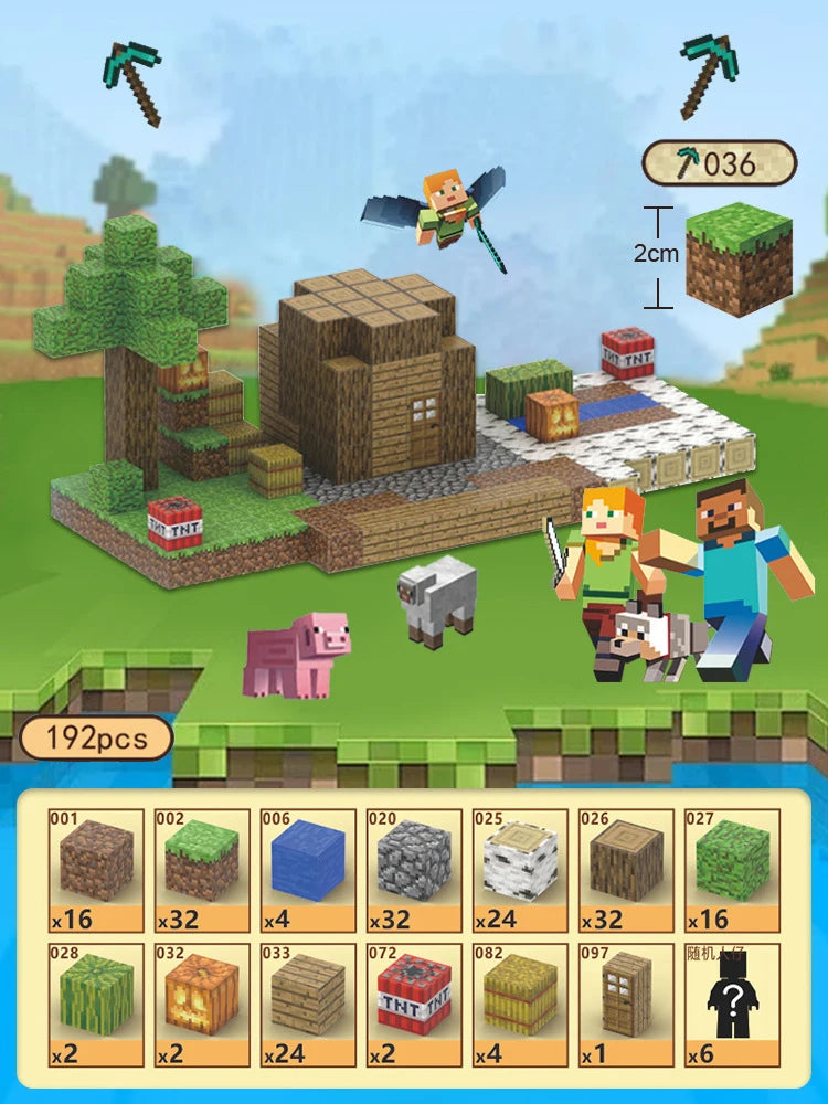 Coffret 192 Pièces – Blocs de Construction Magnétiques Mine Magnet World