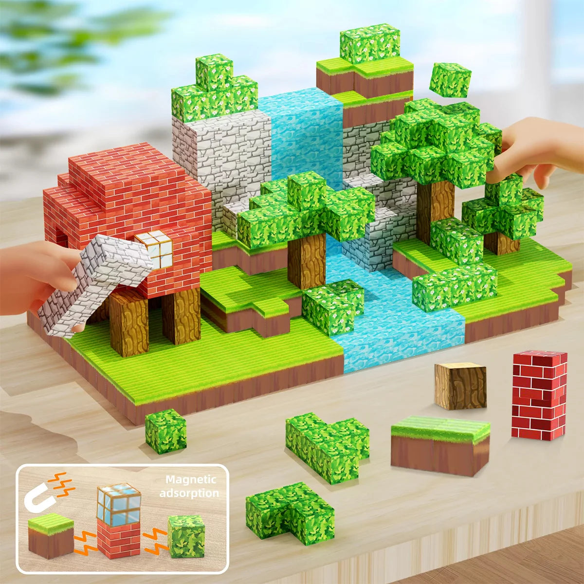 Blocs de Construction Magnétiques – Jeu STEM & Sensoriel Mine World