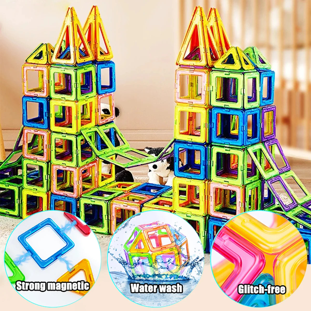 Blocs de Construction Magnétiques – Grandes et Petites Tailles