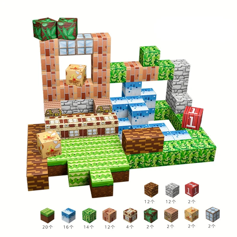 Coffret 192 Pièces – Blocs de Construction Magnétiques Mine Magnet World