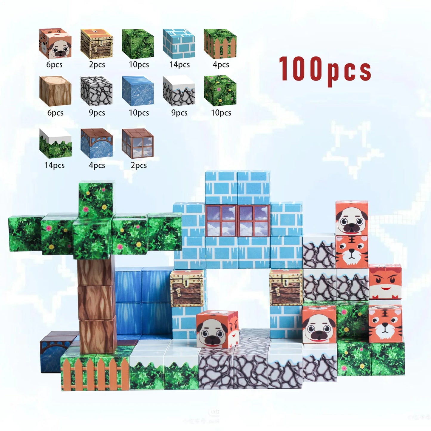 Coffret 192 Pièces – Blocs de Construction Magnétiques Mine Magnet World