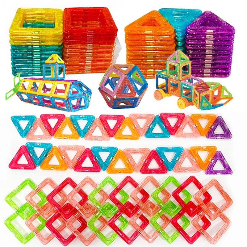 Blocs de Construction Magnétiques – Mini Format (64 à 184 pièces)