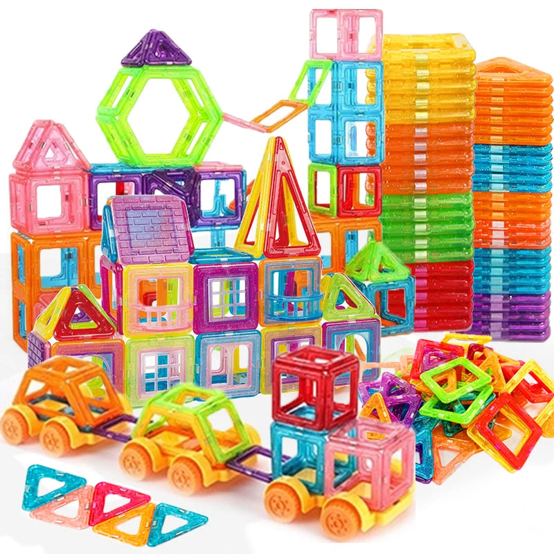 Blocs de Construction Magnétiques – Mini Format (64 à 184 pièces)