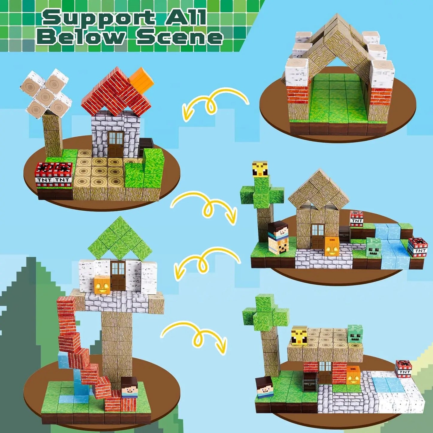 Coffret 192 Pièces – Blocs de Construction Magnétiques Mine Magnet World