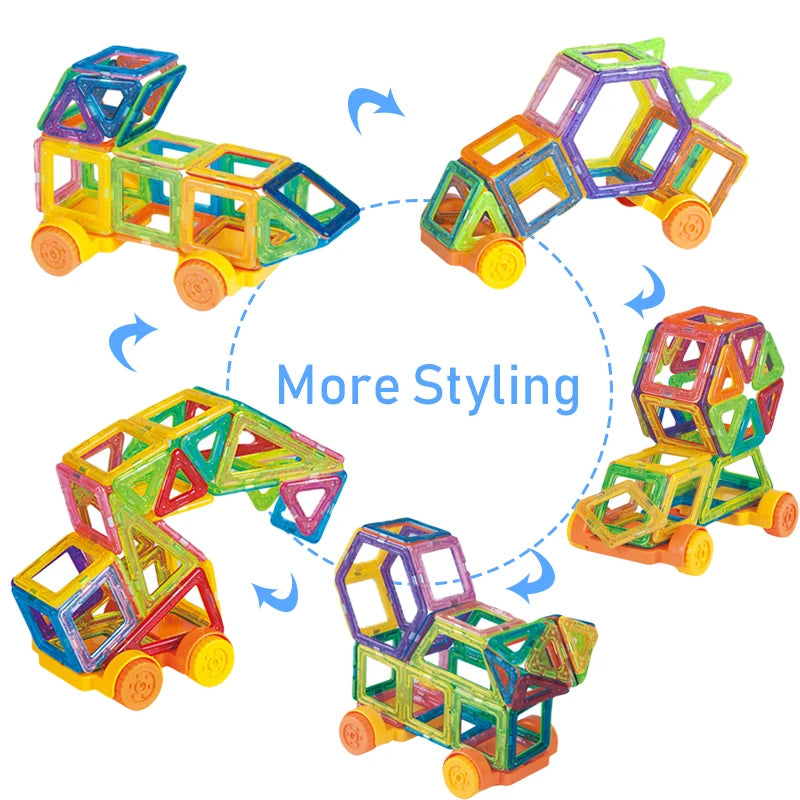 Blocs de Construction Magnétiques – Mini Format (64 à 184 pièces)