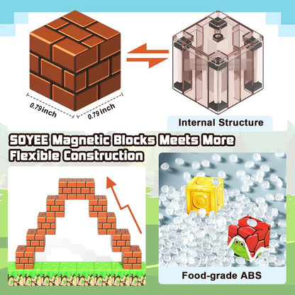 Coffret 192 Pièces – Blocs de Construction Magnétiques Mine Magnet World