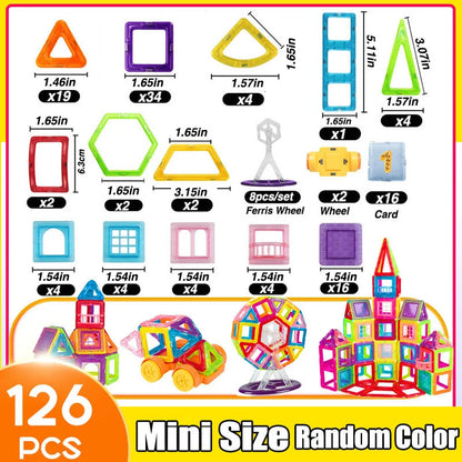 Blocs de Construction Magnétiques – Mini Format (64 à 184 pièces)