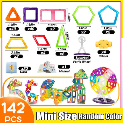 Blocs de Construction Magnétiques – Mini Format (64 à 184 pièces)