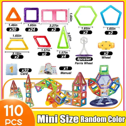 Blocs de Construction Magnétiques – Mini Format (64 à 184 pièces)