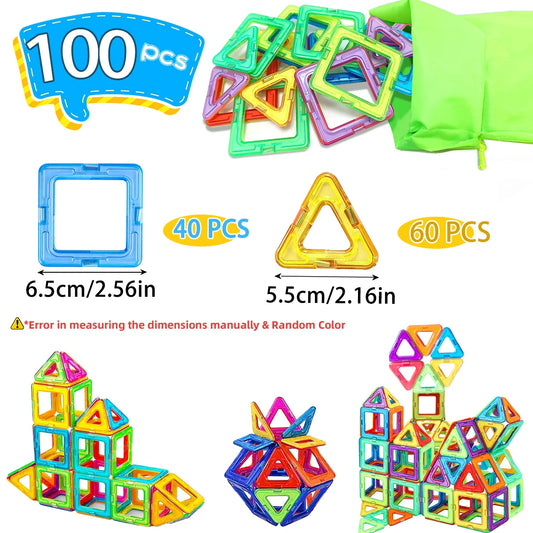 Jeu de Construction Magnétique 3D - Grand Format